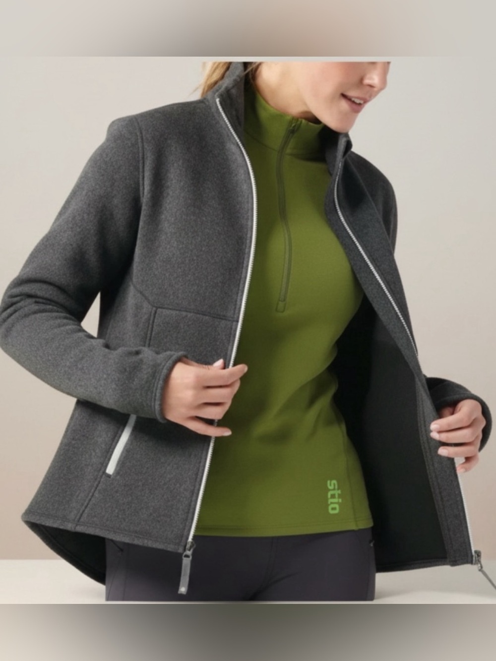 NWT Stio Grey Abyss Heather Sweetwater Fleece Jacket Full-Zip